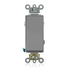 20 Amp, 120/277 Volt, Decora Plus Rocker 3-Way AC Quiet Switch, Commercial Grade, Back and Side Wired, Self Grounding, Gray