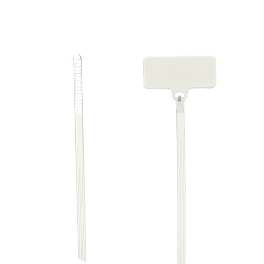 Identification Cable Tie, Natural Polyamide (Nylon 6.6) for Temperatures up to 85 Degrees Celsius (185 F) for Indoor Applications, Length of 91mm (3.6 Inches), Width of 2.3mm (0.09 Inch), Thickness of 1mm (0.04 Inch), Marking Pad Size of 20mm (0.8 Inch) x 10 (0.4 Inch), Tensile Strength Rating of 80 Newtons (18 Pounds), Bulk Pack