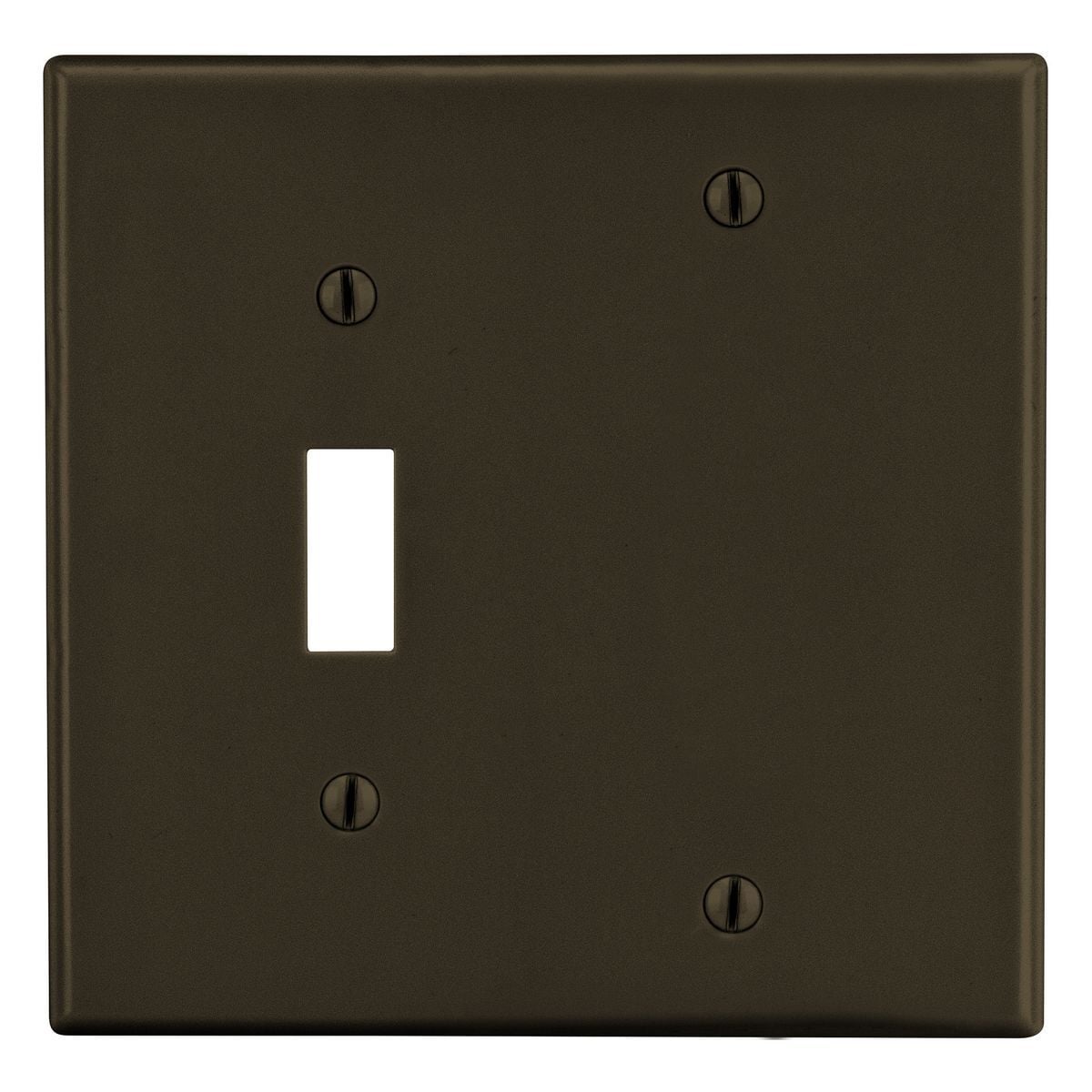 Wallplate, Mid-Size 2-Gang, 1) Toggle 1) Box Mount Blank, Brown
