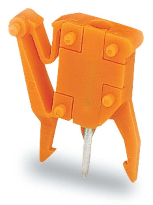 Test plug adapter; suitable for 255, 256, 257 Series PCB terminal blocks; 1-pole; Pin spacing 10.16 mm / 0.4 in; orange