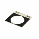 Eaton 10250T pushbutton legend plate, 10250T series, Square 2-Position Legend Plate, Black, Legend: OFF/ON, 5/32 In high, White letters, Square