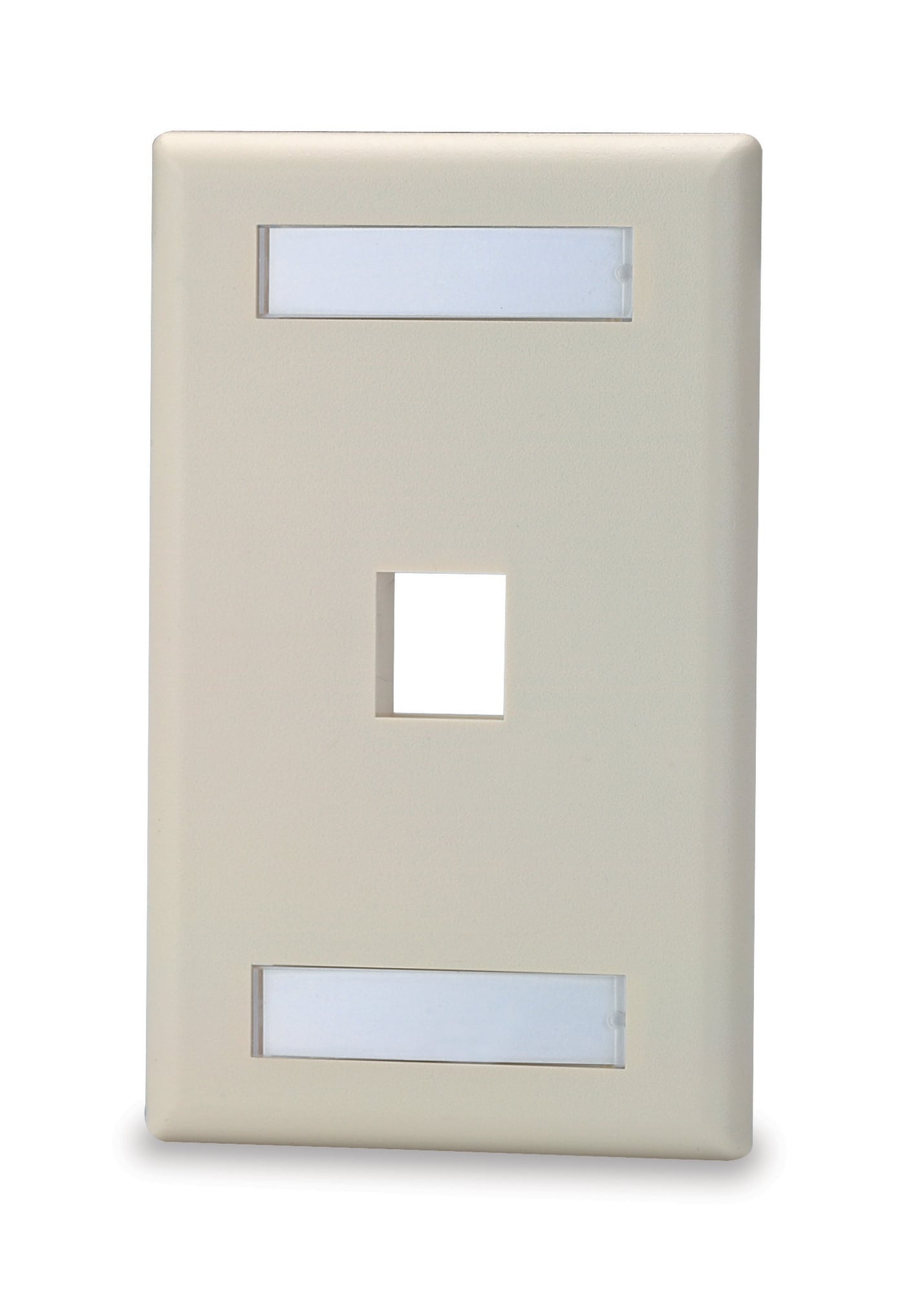 1-Port Single Gang Keystone Faceplate w/Labeling, Ivory