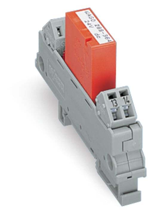 Relay module; Nominal input voltage: 24 VDC; 1 make contact; Limiting continuous current: 5 A; Module width: 13 mm; 2,50 mm; gray