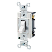 20-Amp, 120/277-Volt, Toggle 3-Way AC Quiet Switch, Heavy Duty Grade, Grounding, Gray