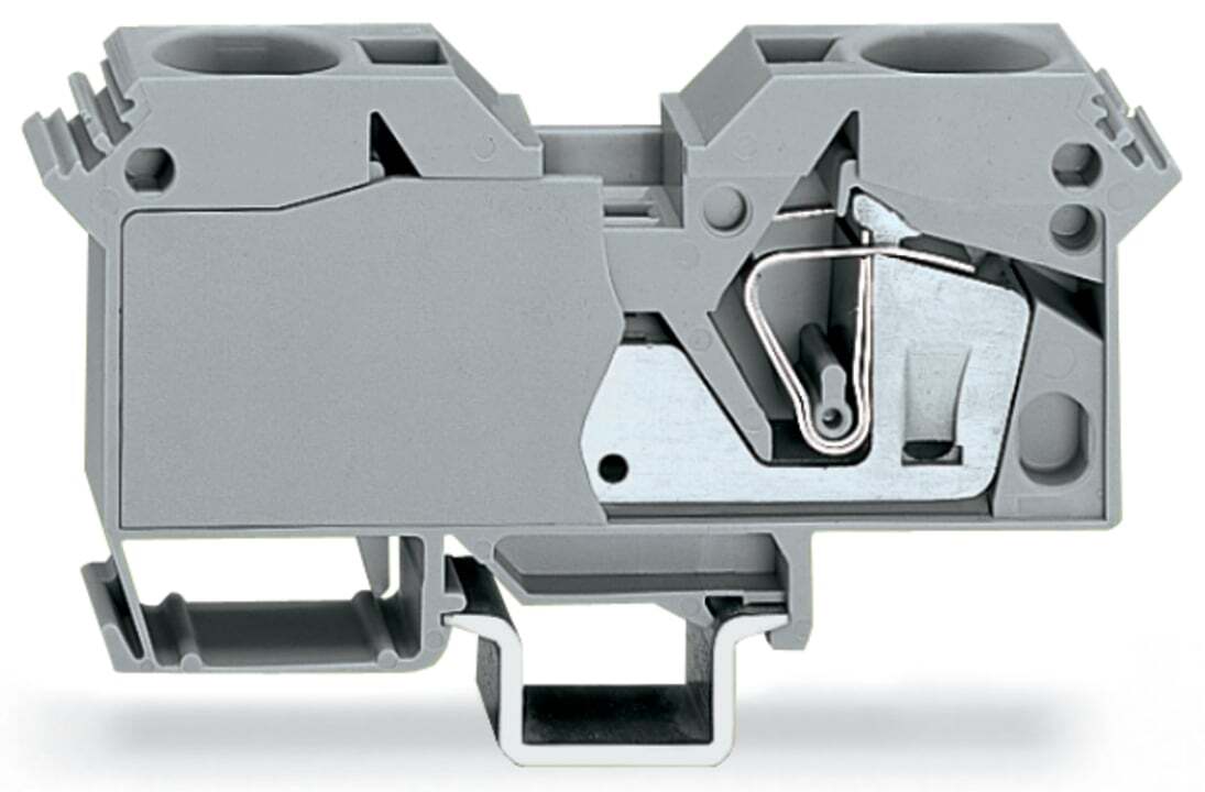 2-conductor through terminal block; 35 mm; lateral marker slots; only for DIN 35 x 15 rail; CAGE CLAMP; 35,00 mm; gray