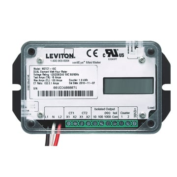 Gen3 Dual Element Mini Meter 1kWh, 3W 120V 200A LCD Module with 2 Solid Core CTs