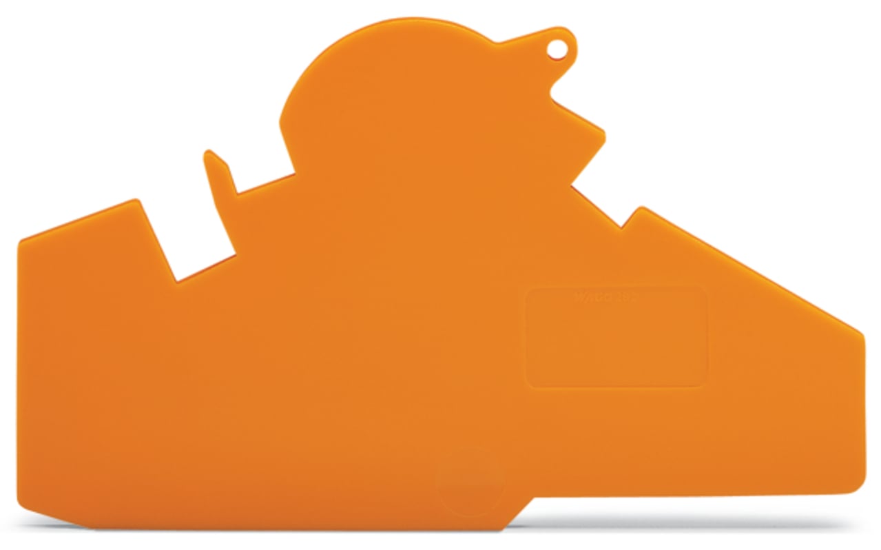 End and separator plate; 1.5 mm thick; with lock-out seal option; orange