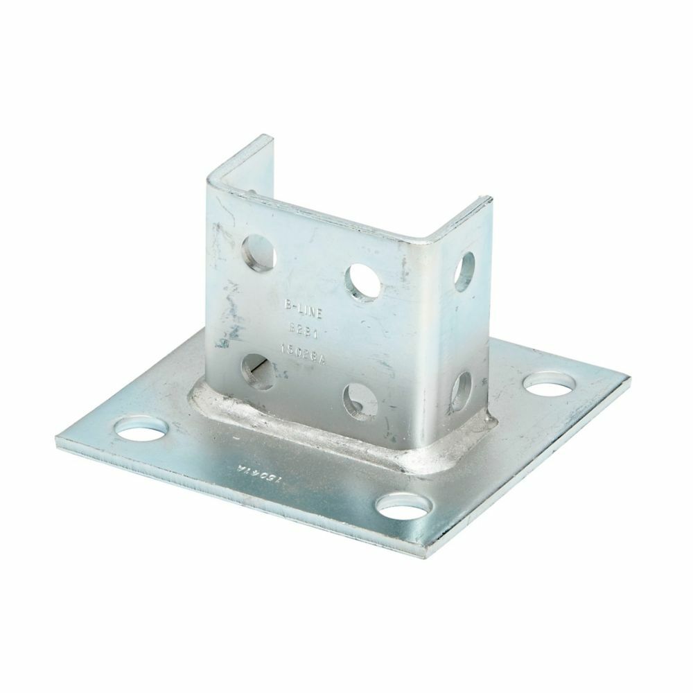 Eaton B-Line series post base, 3.5" H x 6" L x 6" W, Steel, DURA GREEN, Post base for B22A, B, C
