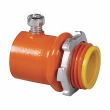 Eaton Crouse-Hinds series EMT set screw type connector, Red, EMT, Straight, Insulated, Steel, 1"