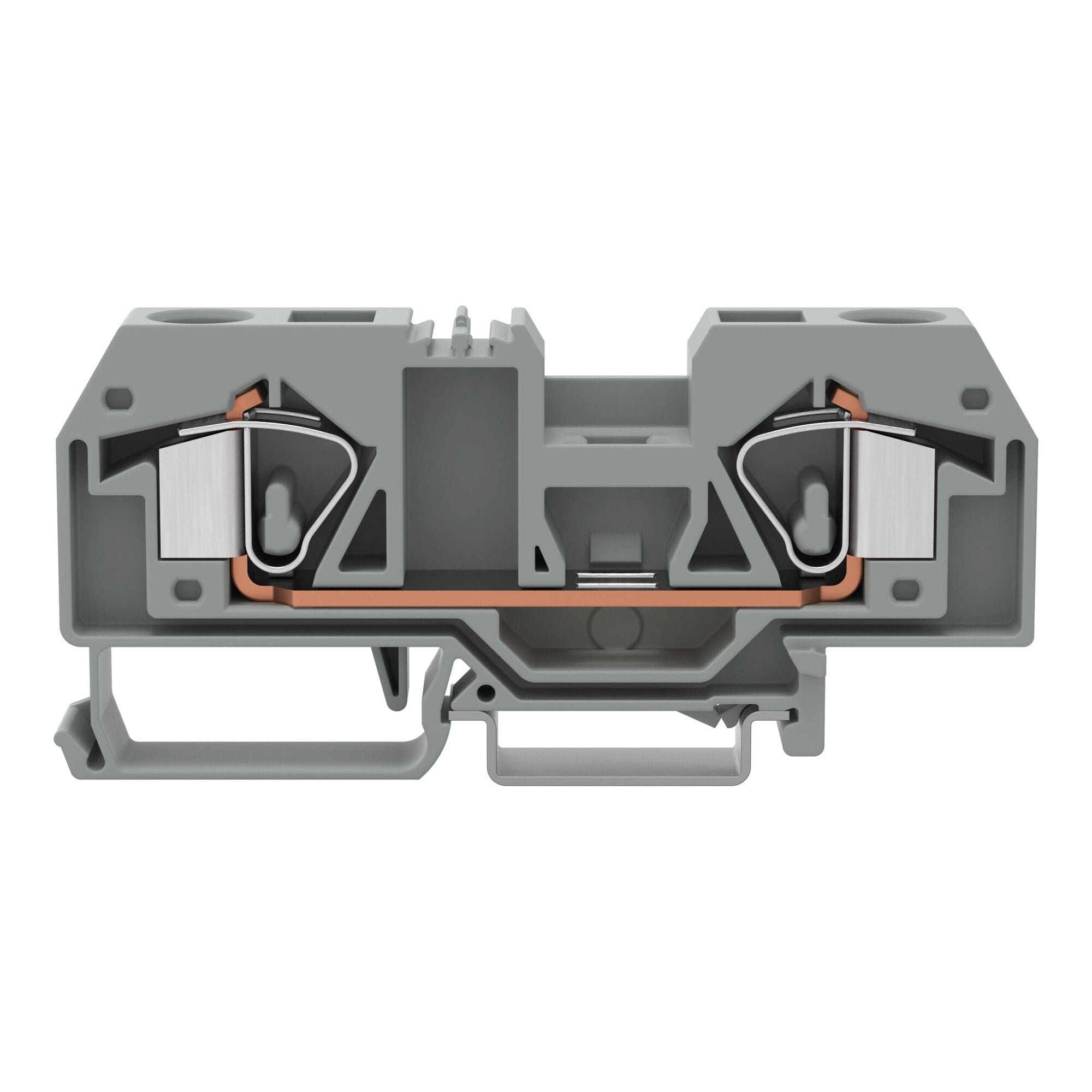 2-conductor through terminal block; 16 mm; center marking; for DIN-rail 35 x 15 and 35 x 7.5; CAGE CLAMP; 16,00 mm; gray
