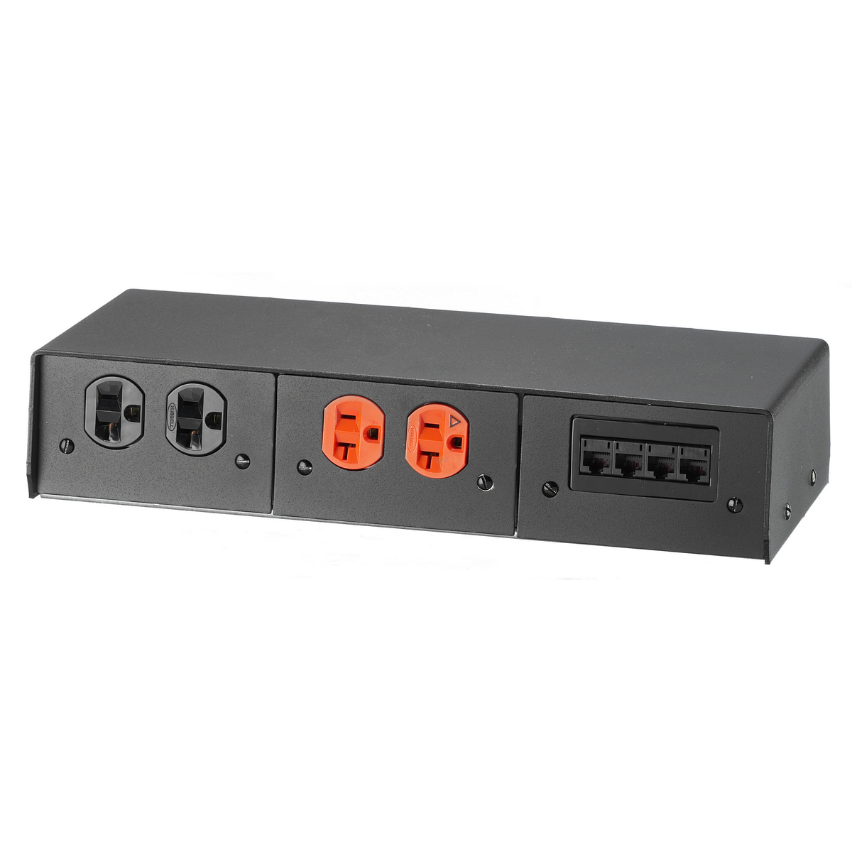 In-Floor Delivery Systems, Fire-Rated Poke-Throughs, Pedestal, 6-Gang , Black