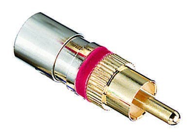 IDEAL, Compression Connector, RCA, Conductor Range: 029 - 042 IN, 20 - 18 AWG Center Solid Conductor, Material: Brass, Finish: Nickel-Plated, Nominal Impedance: 75 OHM, Coaxial Cable Type: RG-59, Bandwidth: 3 GHZ, Dielectric Diameter: 0.142 - 0.150 IN, Overall Jacket Diameter: 0.230 - 0.270 IN