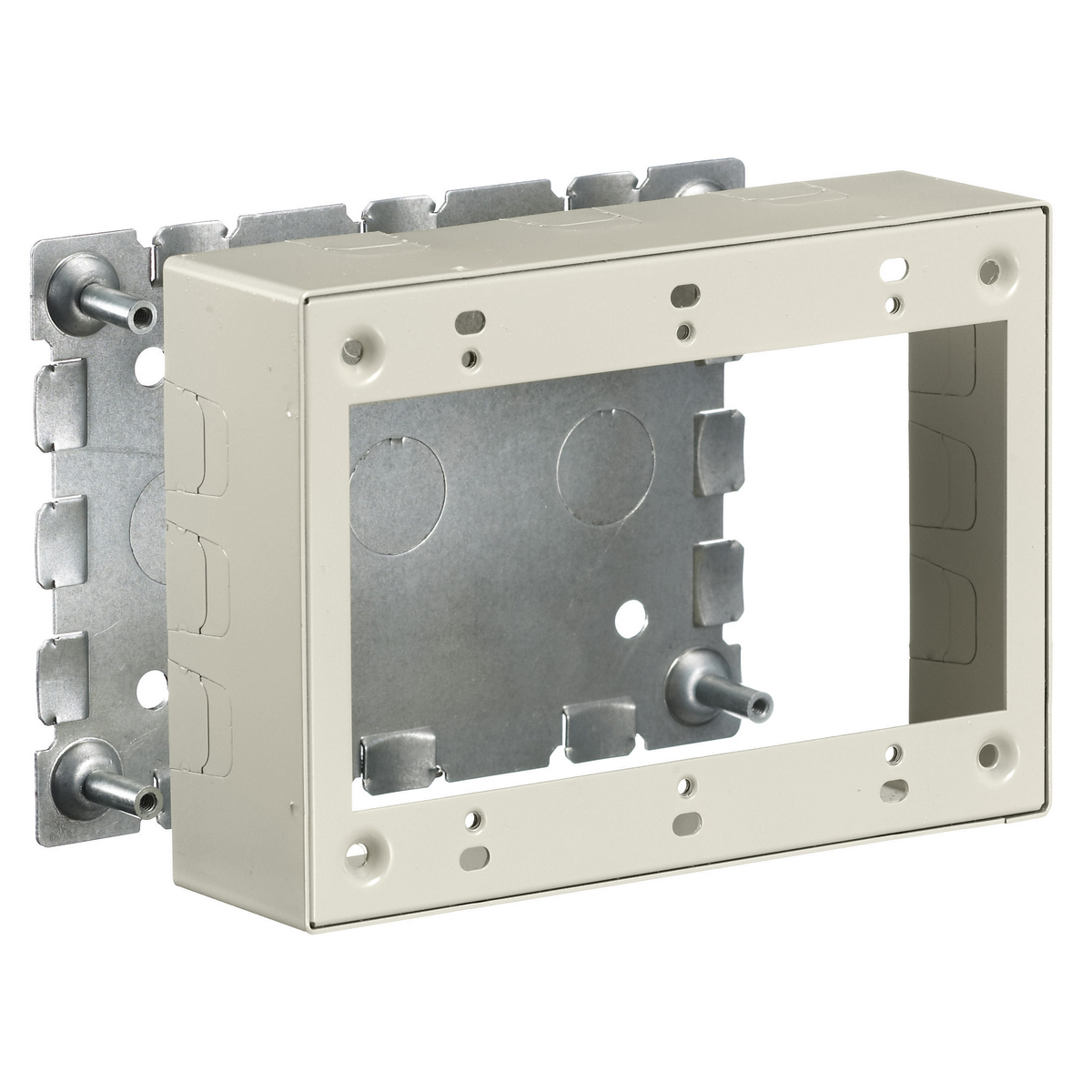 Metal Raceway, Box, 3-Gang, Standard Depth, HBL500/700/750 Series, Ivory