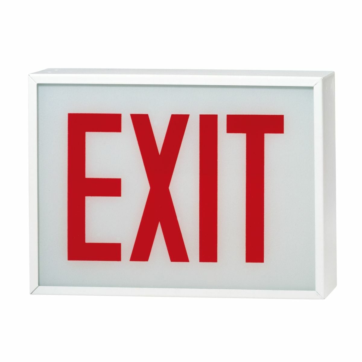 Self Powered, Exit Sign, Steel Housing, White LED Exit, Without Lens