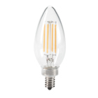 Straight Tip Chandelier Filament bulb, 40W Equivalent, B11 shape, E12 Candalbra base, 2700K, 90 CRI , Clear