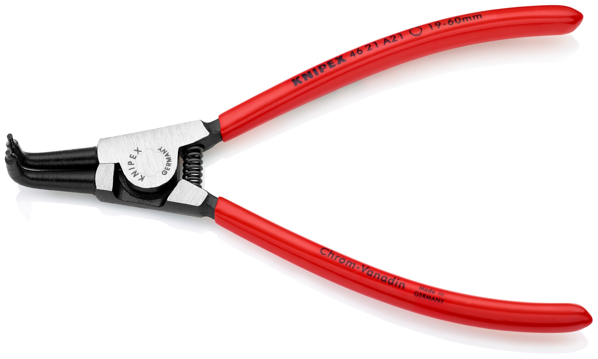 External 90° Angled Snap Ring Pliers-Forged Tips, 6 3/4 in., Plastic coating, 5/64 in. Tips