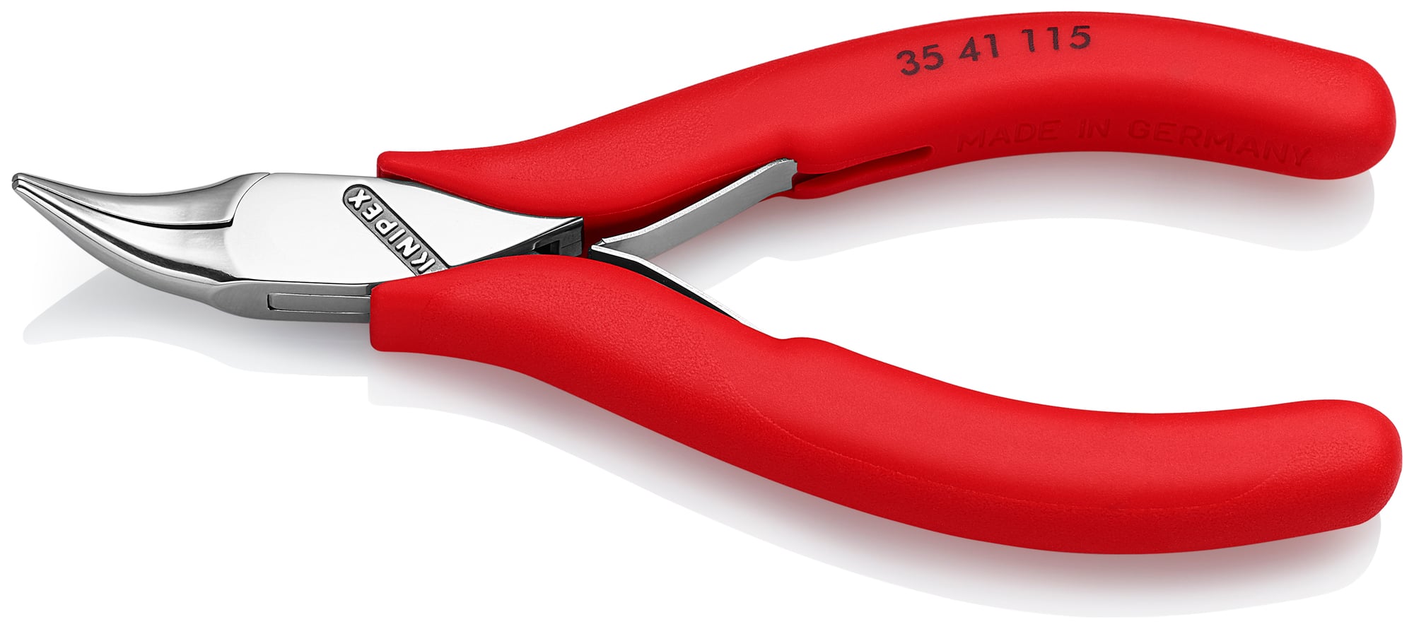 Electronics 45° Angled Pliers-Half Round Tips, 4 1/2 in., Single Component, Polished, Half-round Jaws
