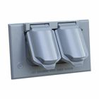 Eaton Crouse-Hinds series weatherproof self-closing cover, White, Die cast aluminum, Single-gang, Duplex receptacle or combination switch