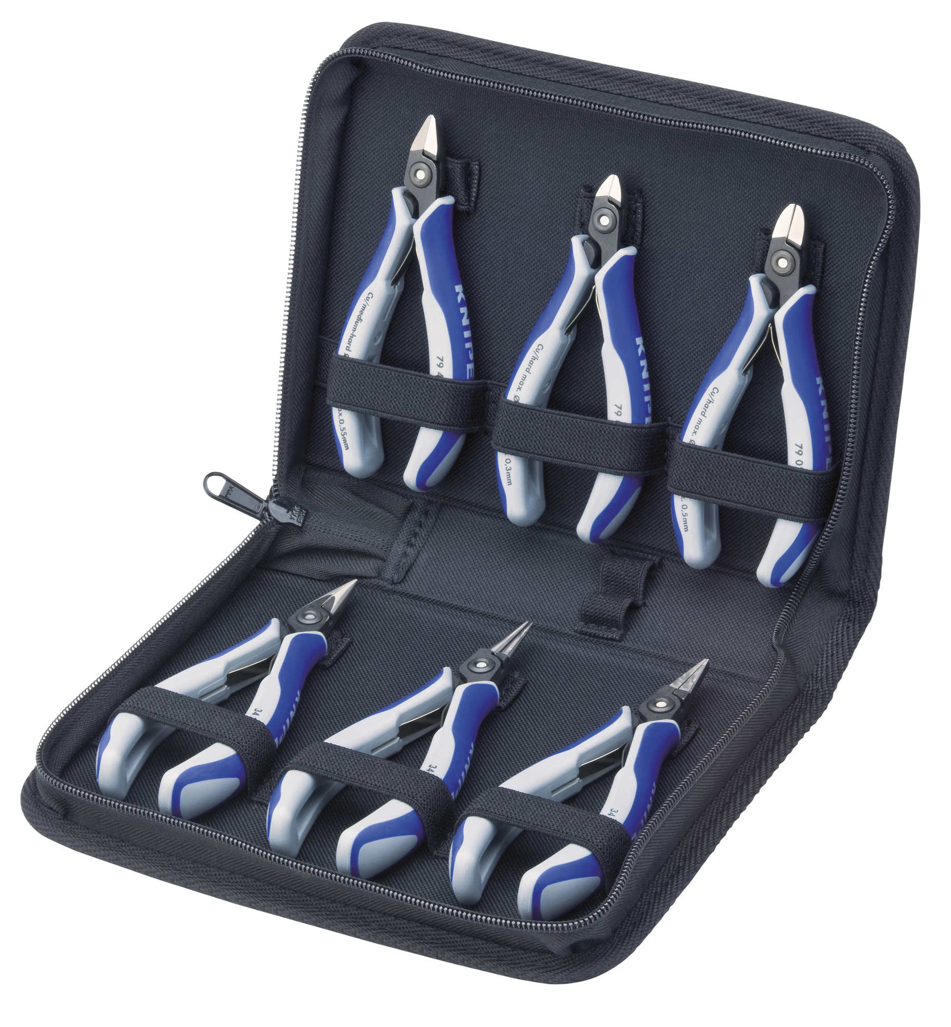 6 Pc Precision Electronics Pliers Set in Zipper Pouch, Multi-component