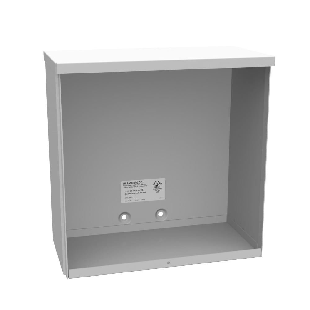 12x6x12 Screw Cover Type 3R UL Listed Steel No Knockouts ANSI 61 Gray Quad D Knockout for Lock Emboss Mounting Holes in Back