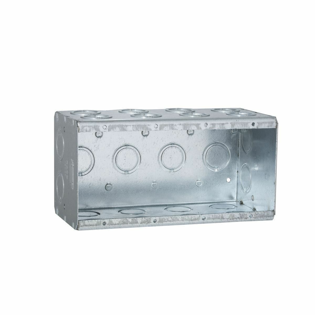 Masonry Bx., 3-1/2 In. Dp. Nongangable w/Conduit KO's, 4-Gang,7-13/32In. Wide