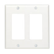2-Gang Decora/GFCI Device Decora Wallplate, Standard Size, Light Almond