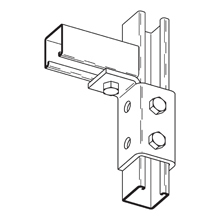 Eaton B-Line series corner connection, 3.93" H x 3.5" L x 3.5" W, Steel, Electro-plated, Left hand five hole single corner wing fitting