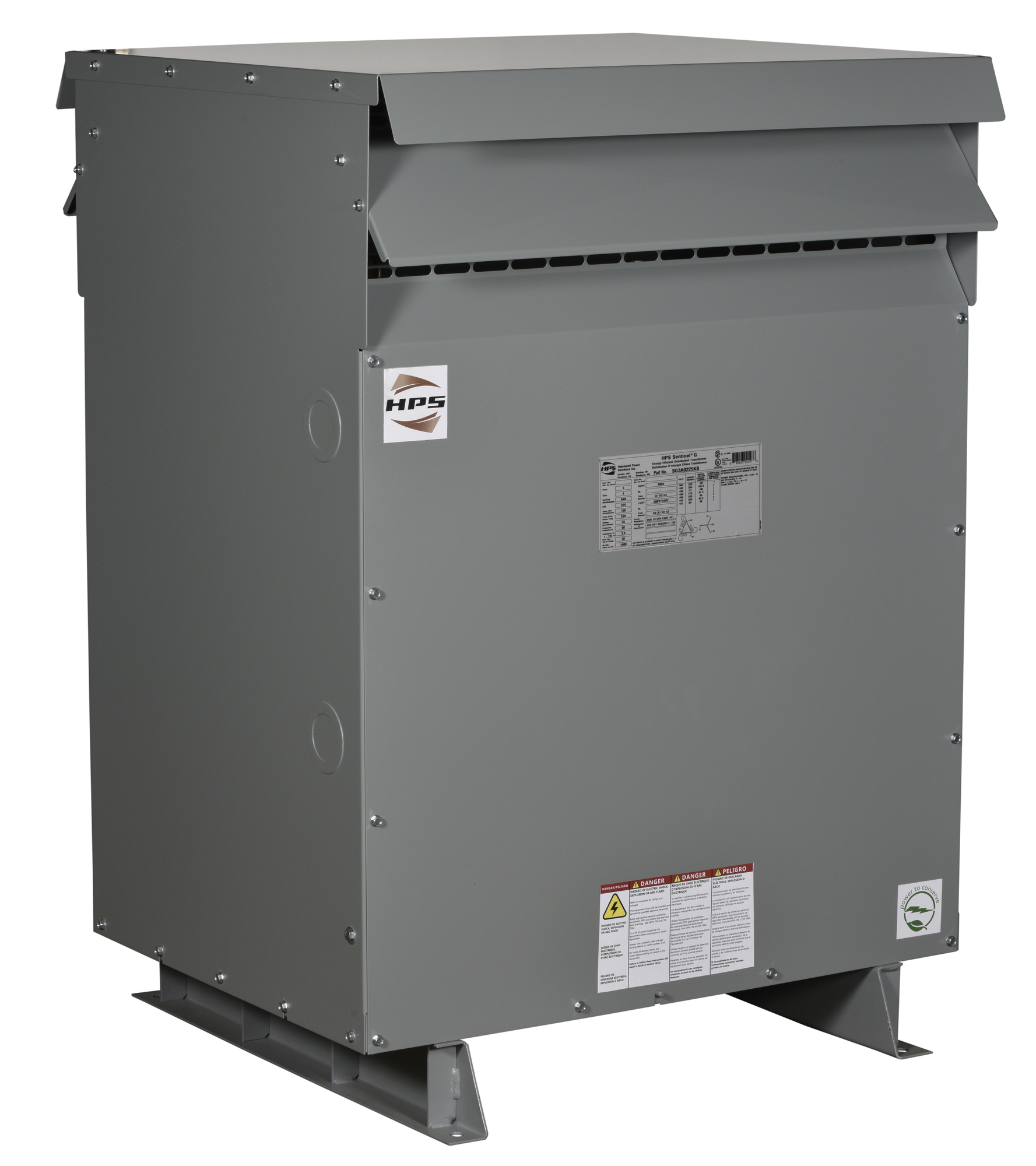 600V Class Three Phase DOE2016 and NRCan 2019 Compliant Energy Efficient Distribution Transformer, 480D PV, 208Y/120 SV, 500 kVA, 3PH, Copper Wound