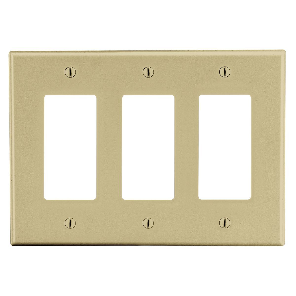 Wallplate, Mid-Size 3-Gang, 3) Decorator, Ivory
