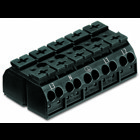 4-conductor chassis-mount terminal strip; 5-pole; L3-N-PE-L1-L2; with ground contact; 4 mm²; 4,00 mm²; black