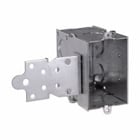Eaton Crouse-Hinds series Switch Box, (1) 1/2", F, set 1/2", 2, NM clamps, 3-1/2", (1) 1/2" , Steel, (2) 1/2", Gangable, 18.0 cubic inch capacity