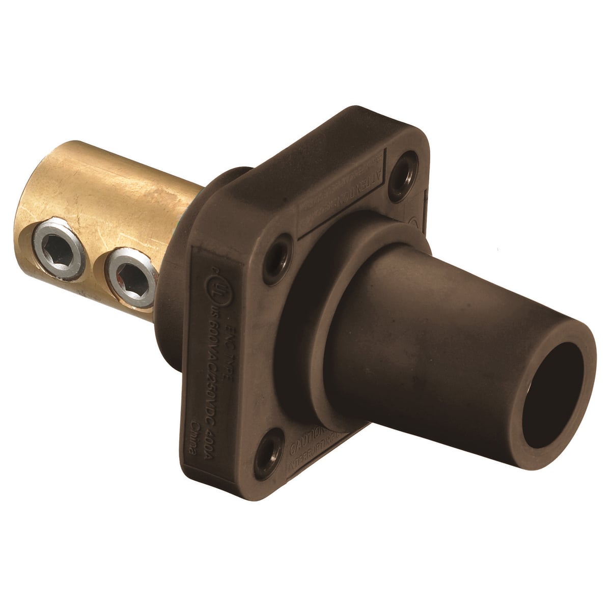 Heavy Duty Single-Pole Devices, Industrial Grade Female Receptacle, 300/400A 600V AC/DC, Single Conductor, Set Screw