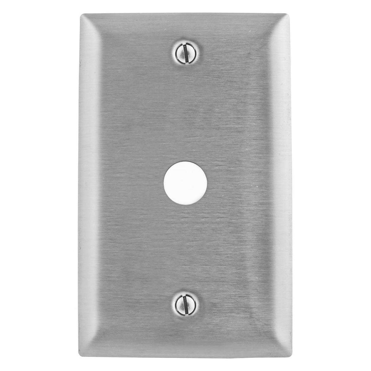 Wallplates and Boxes, Metallic Plates, 1- Gang, 1) Telephone Opening, Jumbo, Stainless Steel