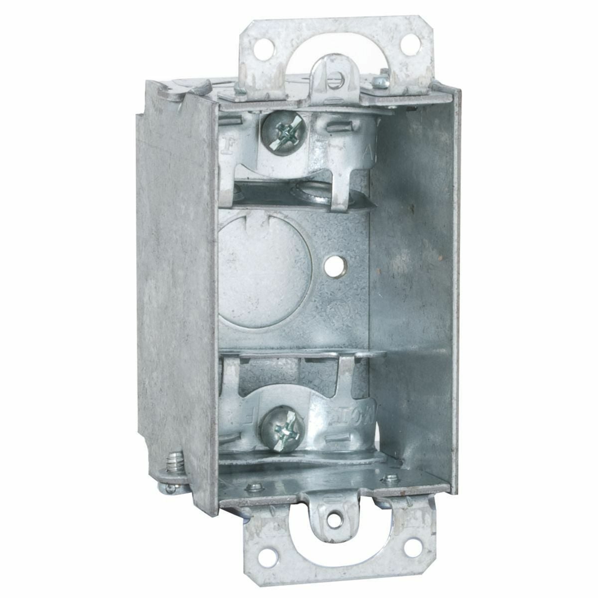 2 In. Deep Switch Box - Gangable with AC/MC/Flex Clamps, Plaster Ears