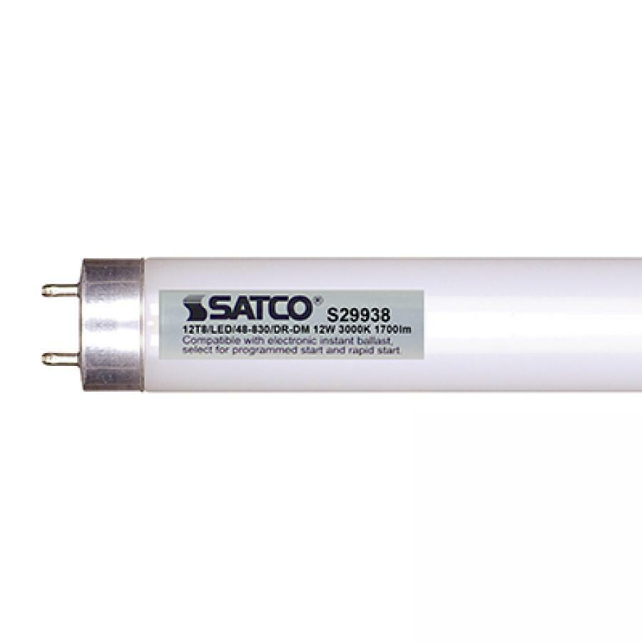12 Watt T8 LED - Medium Bi-pin Base - 3000K - 50000 Average Rated Hours - 1700 Lumens