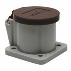 NEMA Type 3R Enclosure with Automatic Closing Lid, Thermoplastic Housing and Cover, Stainless Steel Torsion Spring, Black