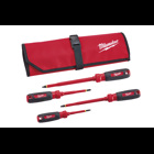 4-Piece 1000V Insulated Screwdriver Set w/ Roll Pouch