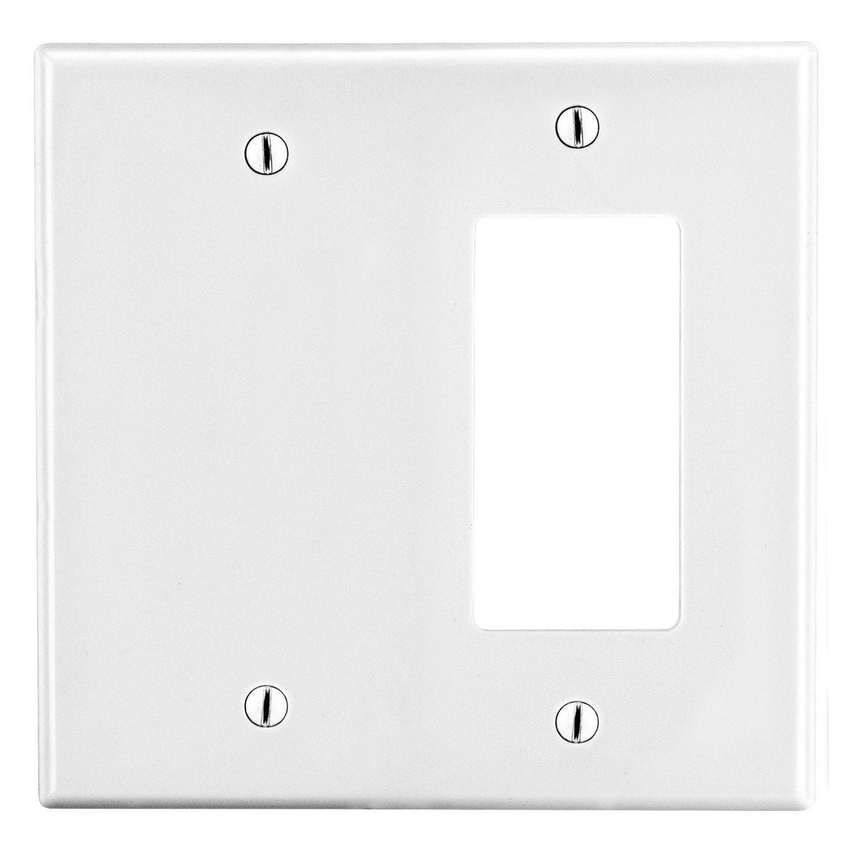 Wallplate, 2-Gang, 1) Decorator 1) Box Mount Blank, White
