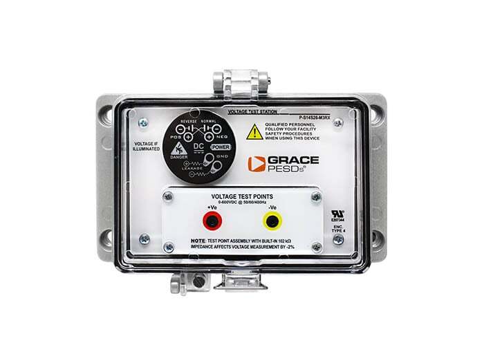 VOLTAGE TEST STATION WITH DC FLASHING VOLTAGE INDICATOR AND CUSTOM 2 WIRE SAFE TEST POINT, UL TYPE 4 HOUSING