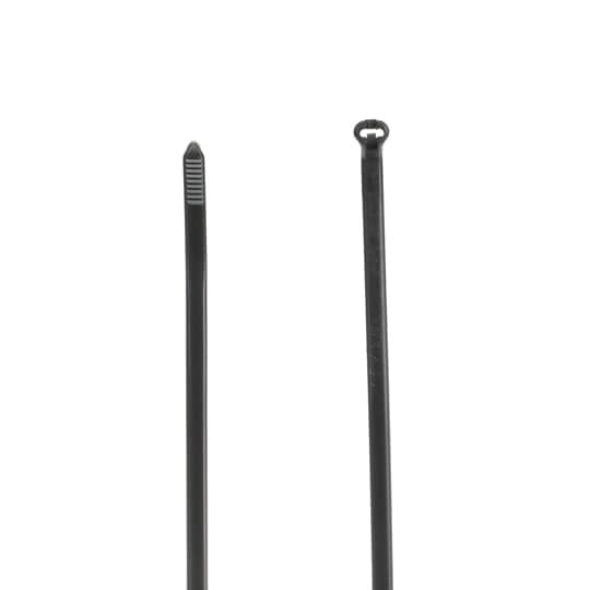 High Performance Cable Tie, Weather and Ultraviolet Resistant for Indoor and Outdoor Applications, Black Color Nylon 6.6, Length of 361mm (14.2 Inches) for Bundle Diameter up to 102mm (4.02 Inches), Width of 4.83mm (0.19 Inches), Tensile Strength Rating of 222.4 Newtons (50 Pounds), Operating Temperature of -60 Degrees Celsius  (-76 F) to 105 Degrees Celsius (221 F), Bulk Pack