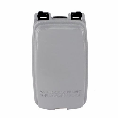 Plastic In-Use Weatherproof Cover, Single-Gang, Vrt, 2.25" Gray