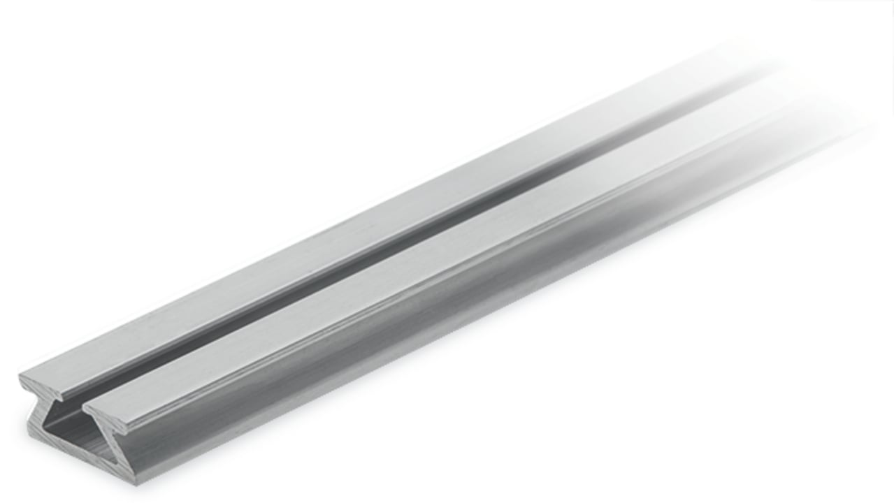 Aluminum carrier rail; 1000 mm long; 18 mm wide; 7 mm high; silver-colored