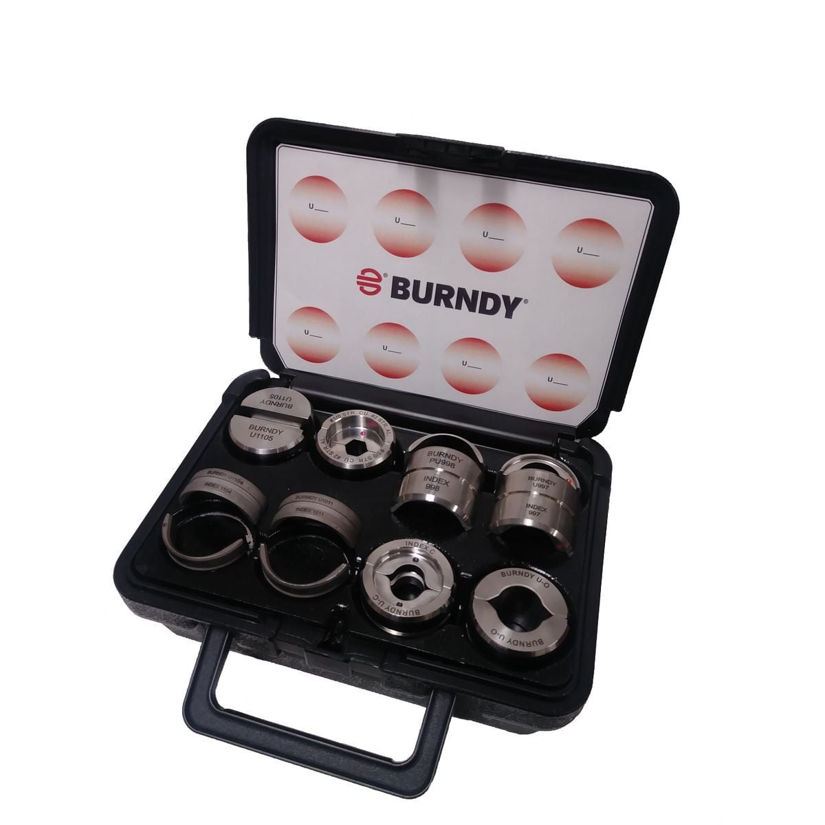 U Die kit with 7 Dies to install HYGROUND? and U2CABT for pre-crimping ground rods.