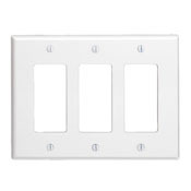 3-Gang Decora/GFCI Device Decora Wallplate, Light Almond