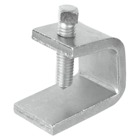 Clamp, I-Beam, Opening Size 7/8 Inch, Width 1-1/4 Inch, Thickness 3/8 Inch, Design Load 1,650 Pounds, Hot-Dip Galvanized Steel, 3/8 x 1-1/2 Inch Set Screw Included