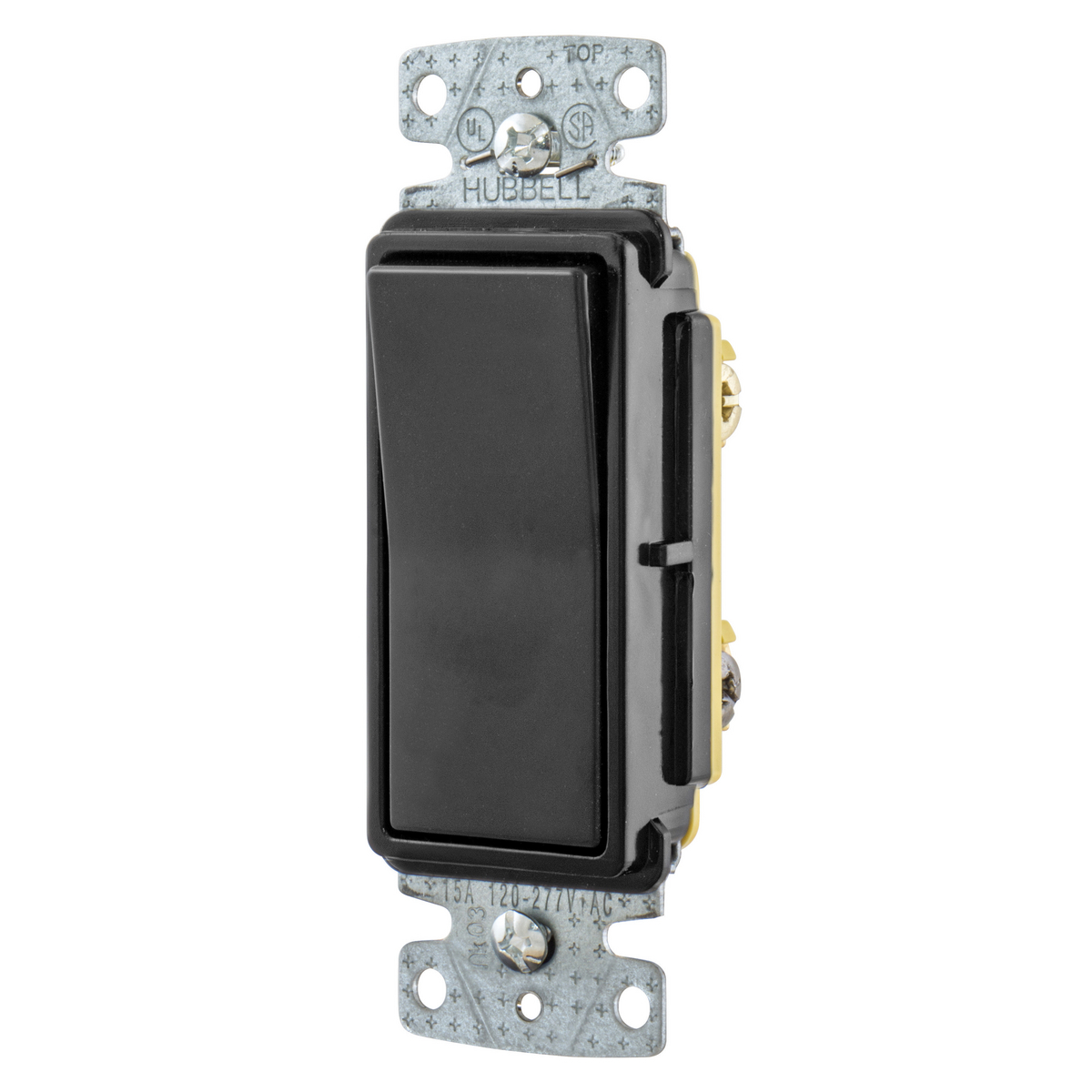 tradeSELECT Decorator Switch, Residential Grade, Rocker Switch, General Purpose AC, Three Way, 15A 120/277V AC, Push Back and Side Wired
