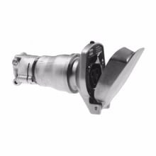 Eaton Crouse-Hinds series Arktite CPR connector, 20A, 0.375-0.625" cable diameter, 2-wire, 3-pole, Brass contacts, 60 Hz, Style 2, 1 HP, Copper-free alum, Spring door, Factory sealed, Delayed action circuit breaking, 125-250 Vac/18 Vdc
