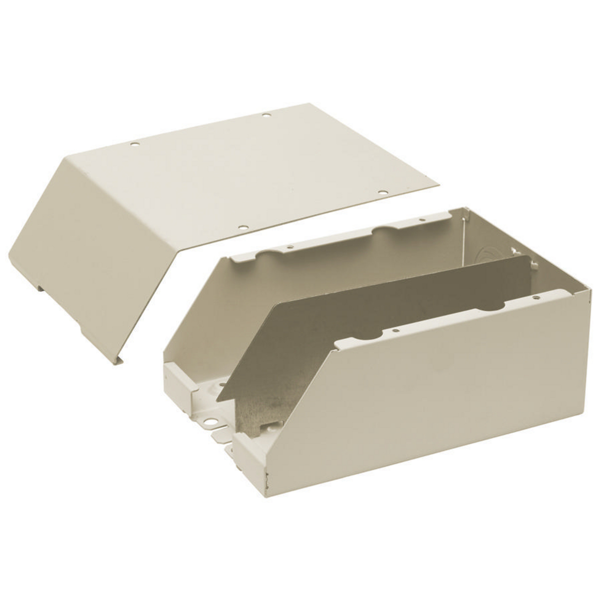 Metal Raceway, Entrance End Fitting, Divided, HBL2400 Series, Ivory