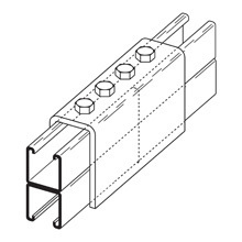 Eaton B-Line series clevis fitting, 3.25" H x 7.24" L x 2.12" W, Steel, DURA GREEN, 7/32" Gauge, Fits channel for B11 or B22A