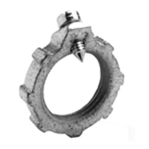129-S Bridgeport Bonding Locknut, 3-1/2 in, For Use With IMC/Rigid Conduit, Steel, Electro-Plated Zinc